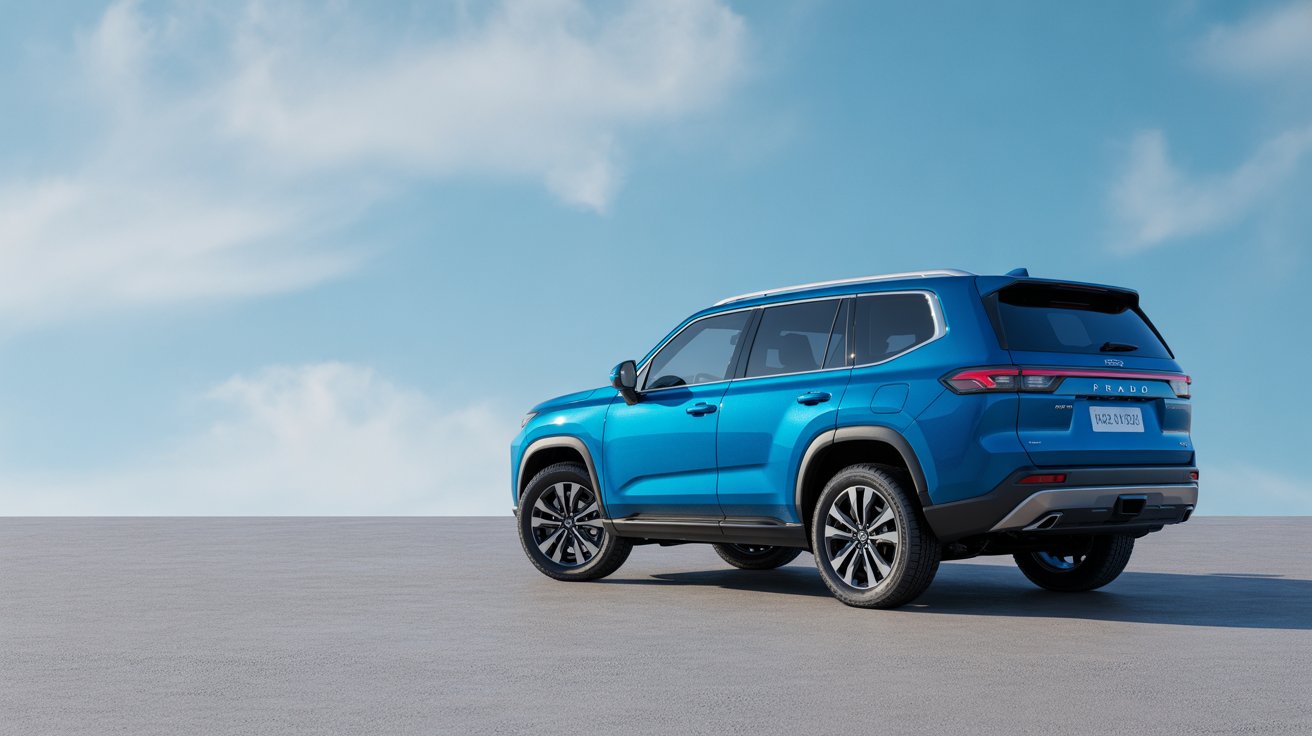 A four-wheel drive photographed from the rear quarter
