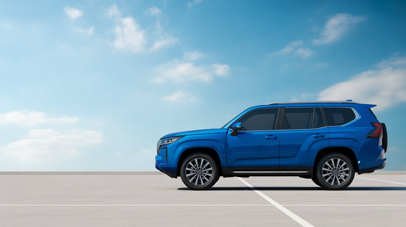 A four-wheel drive photographed side on